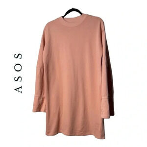 0256. ASOS LONG SLEEVE LONG SLEEVE TSHIRT DRESS SIZE 6 UNIQUE SLEEVES